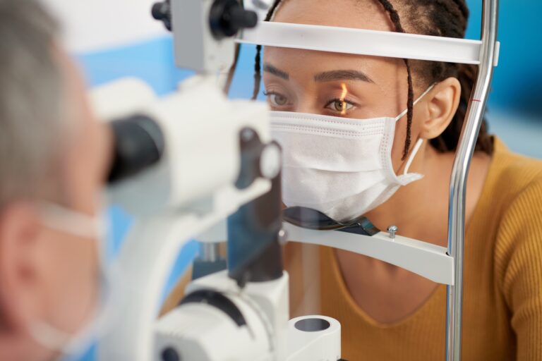 Optometrist Using SlitLlamp